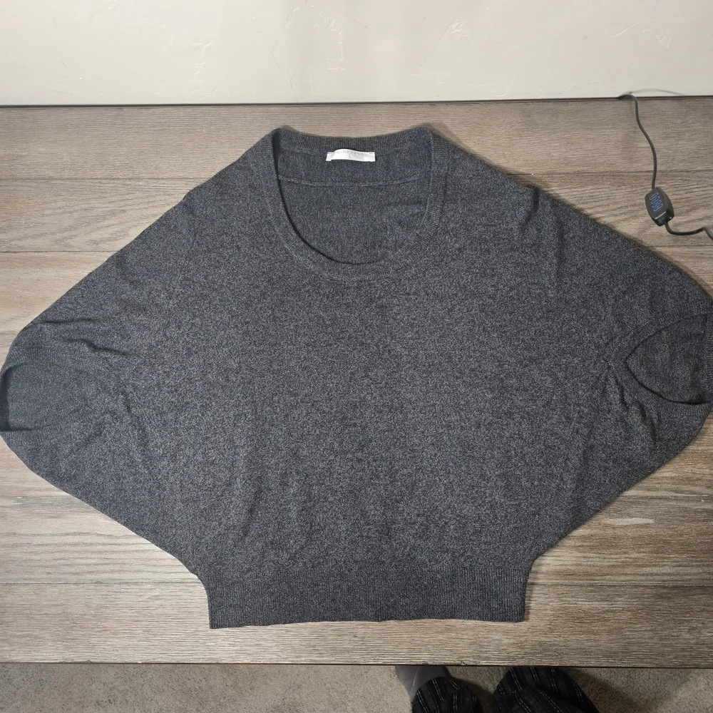 Giordano Wool Blend Batwing Dolman Sleeve Sweater Large Charcoal Gray Cozy Cabin